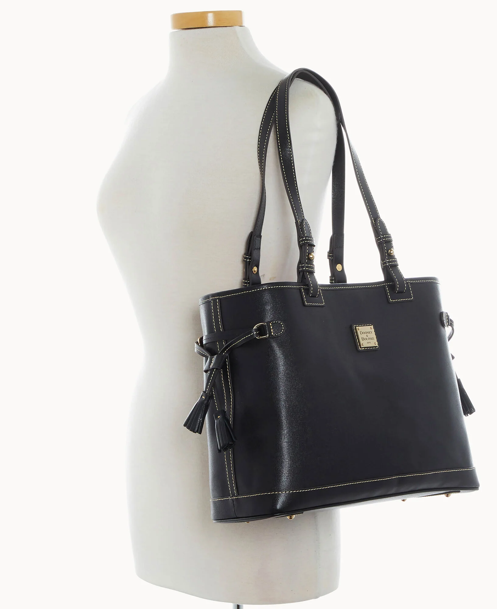 Saffiano Double Strap Tassel Bag - Image 4