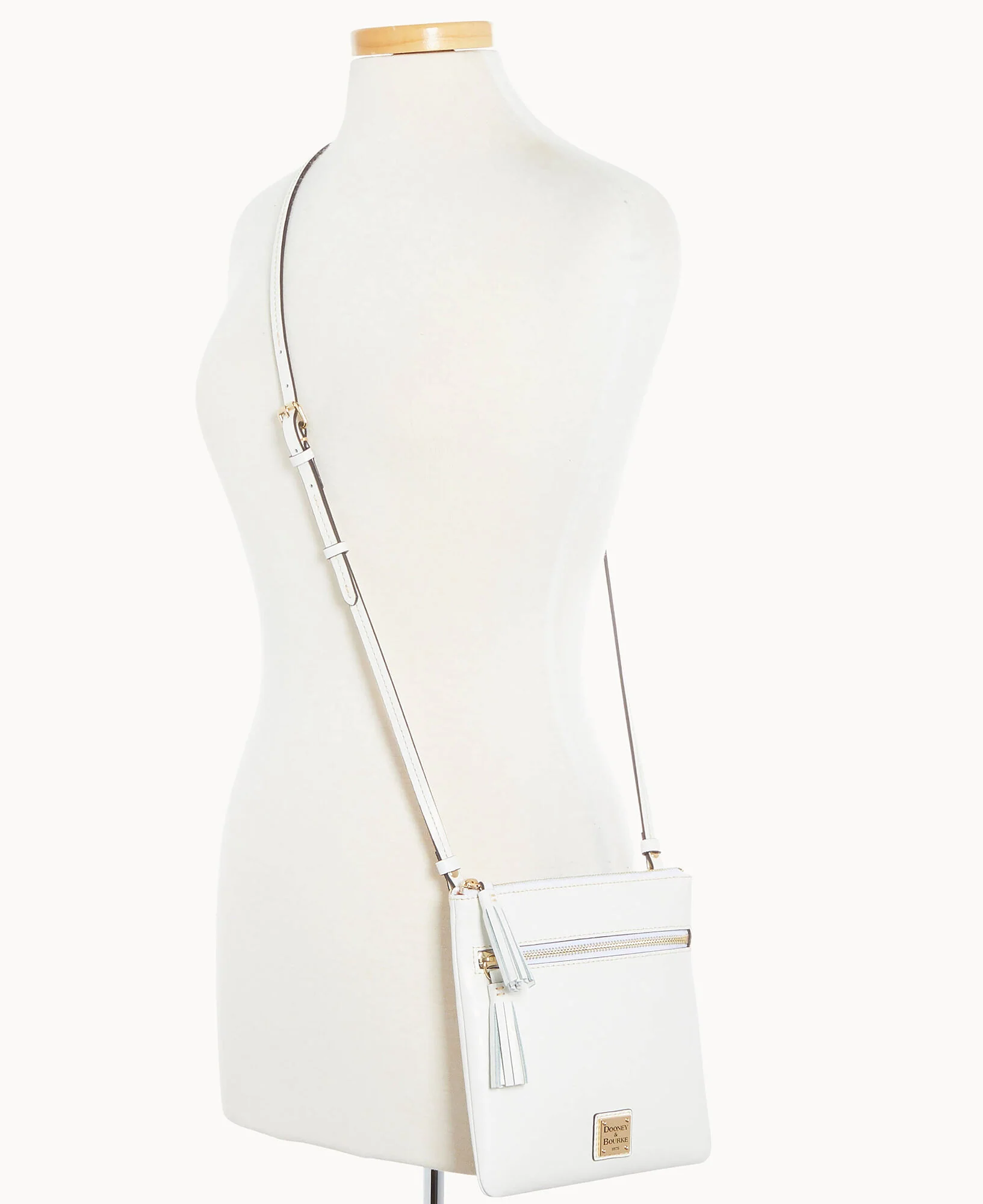 Saffiano Double Zip Tassel Crossbody - Image 11