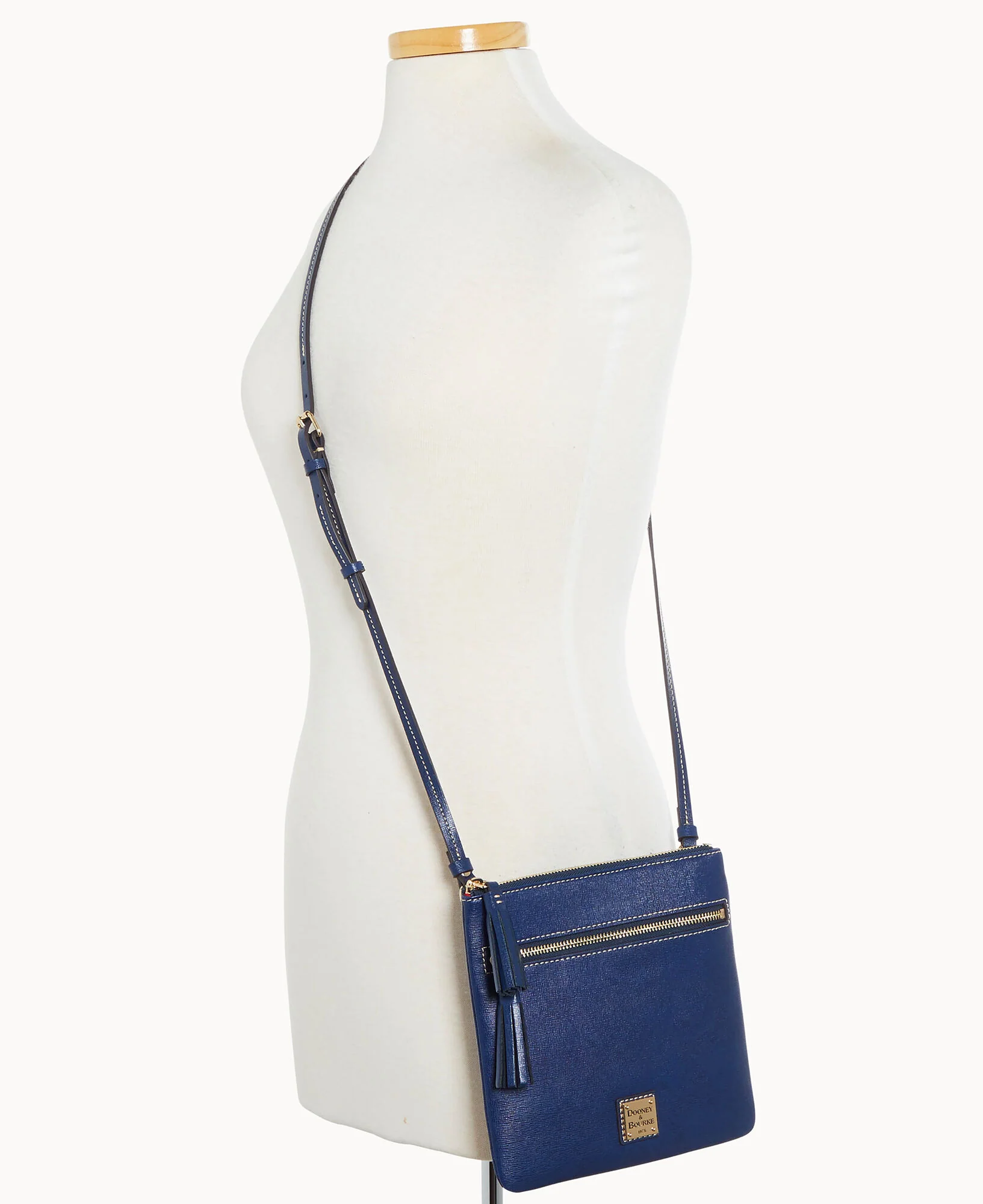 Saffiano Double Zip Tassel Crossbody - Image 4