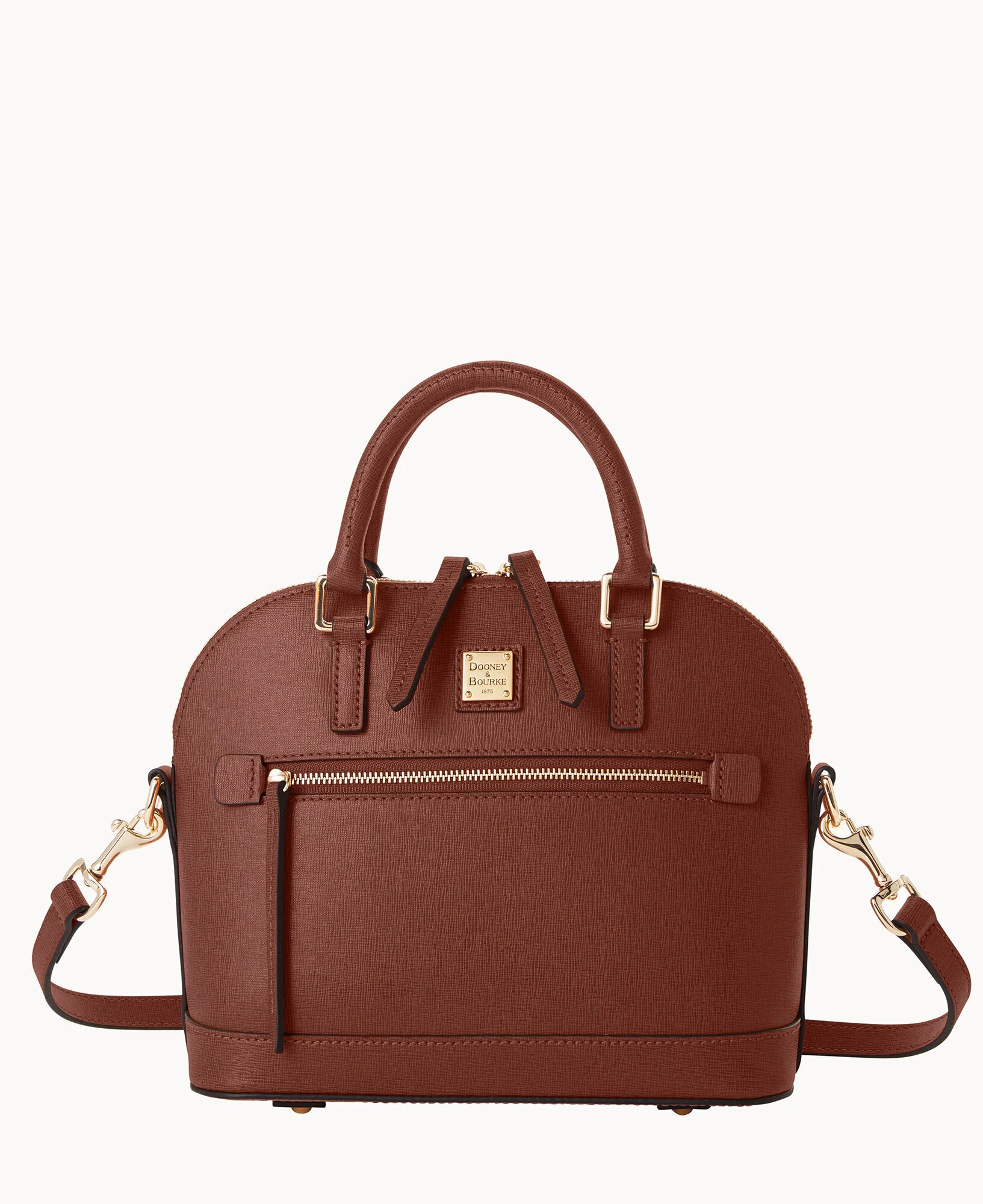 Saffiano Small Domed Zip Satchel - Image 12