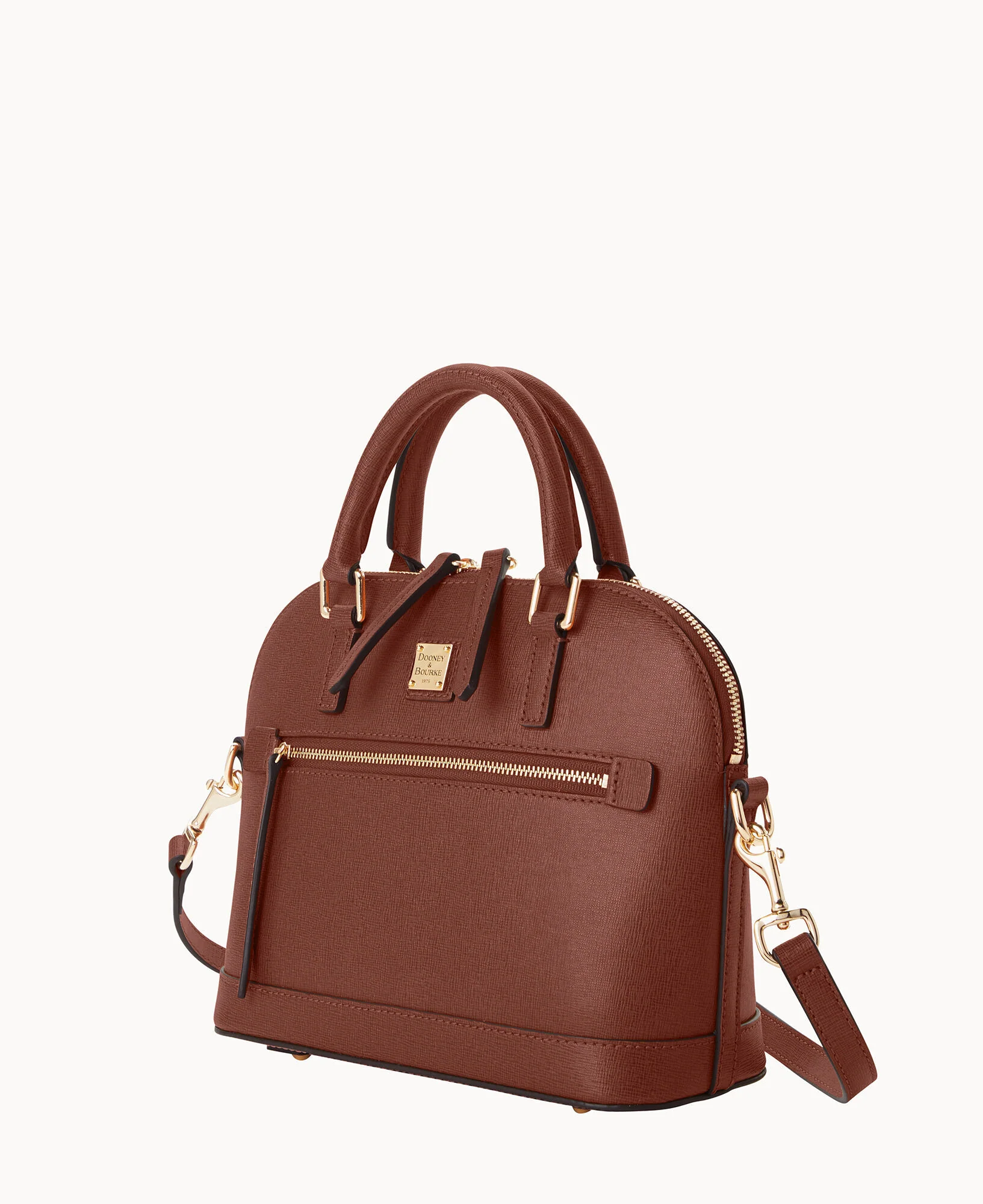 Saffiano Small Domed Zip Satchel - Image 13
