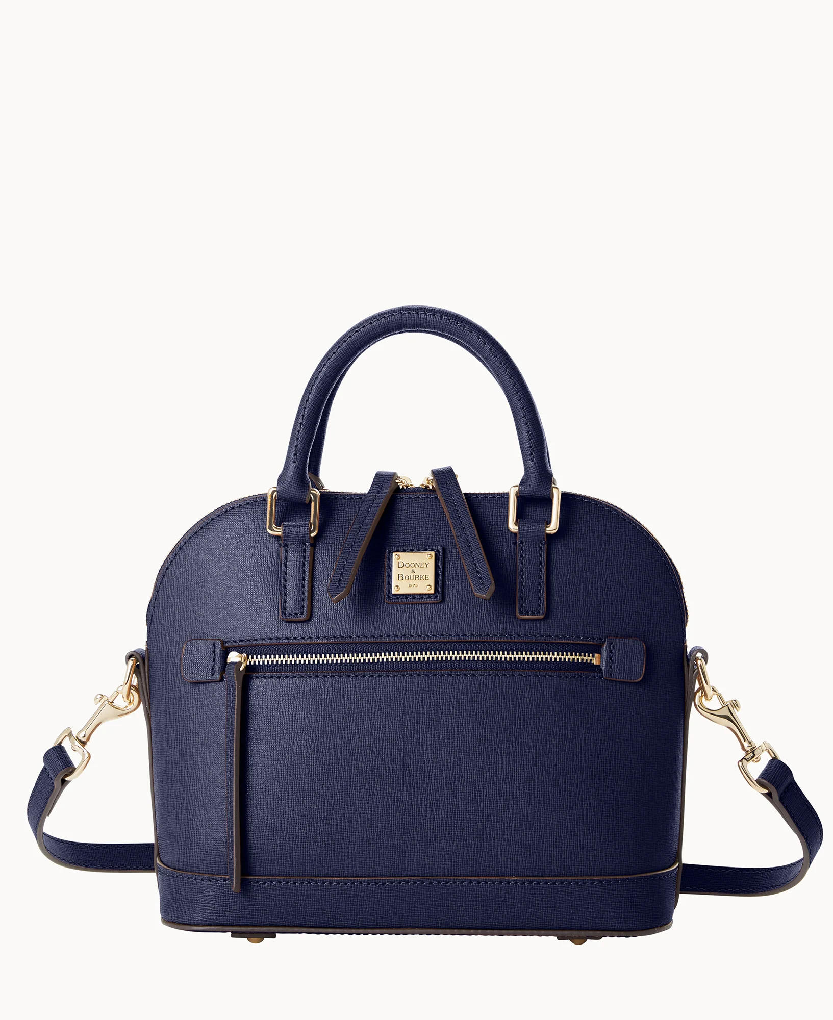 Saffiano Small Domed Zip Satchel - Image 16