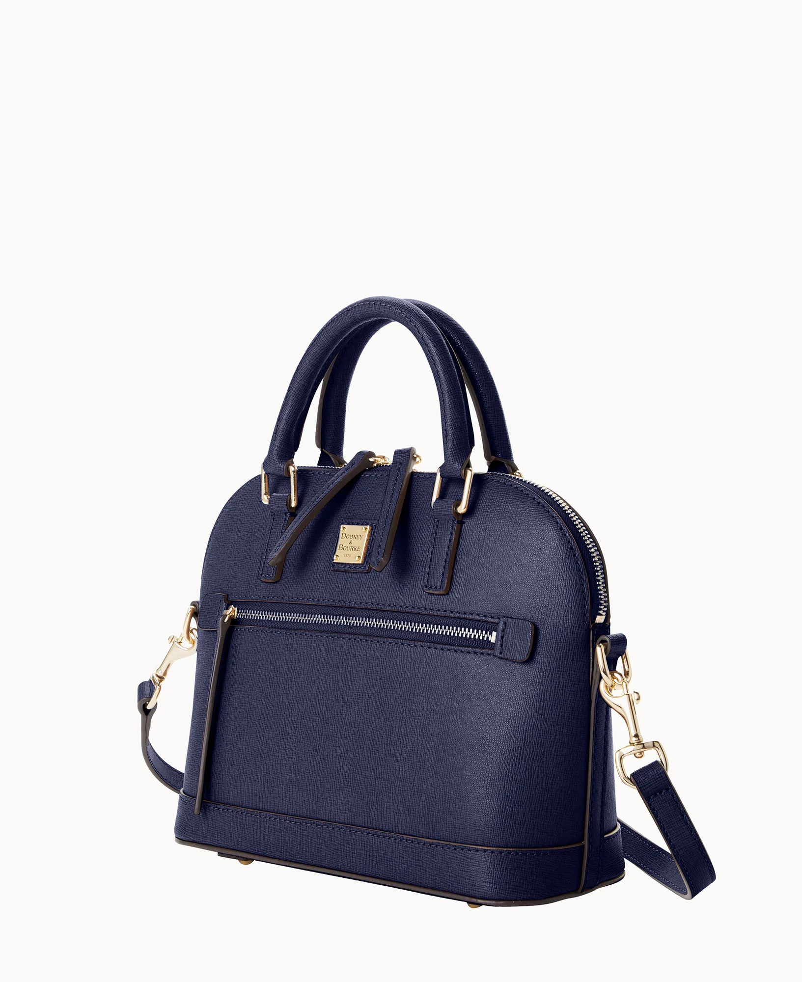Saffiano Small Domed Zip Satchel - Image 17