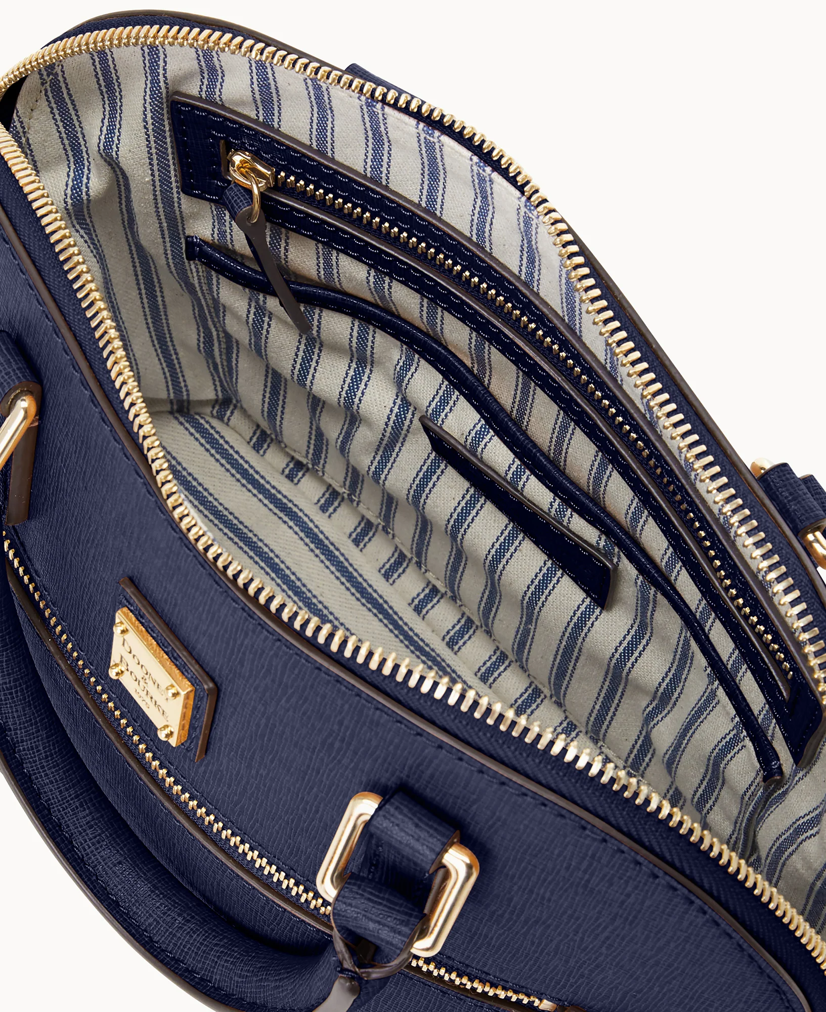 Saffiano Small Domed Zip Satchel - Image 18