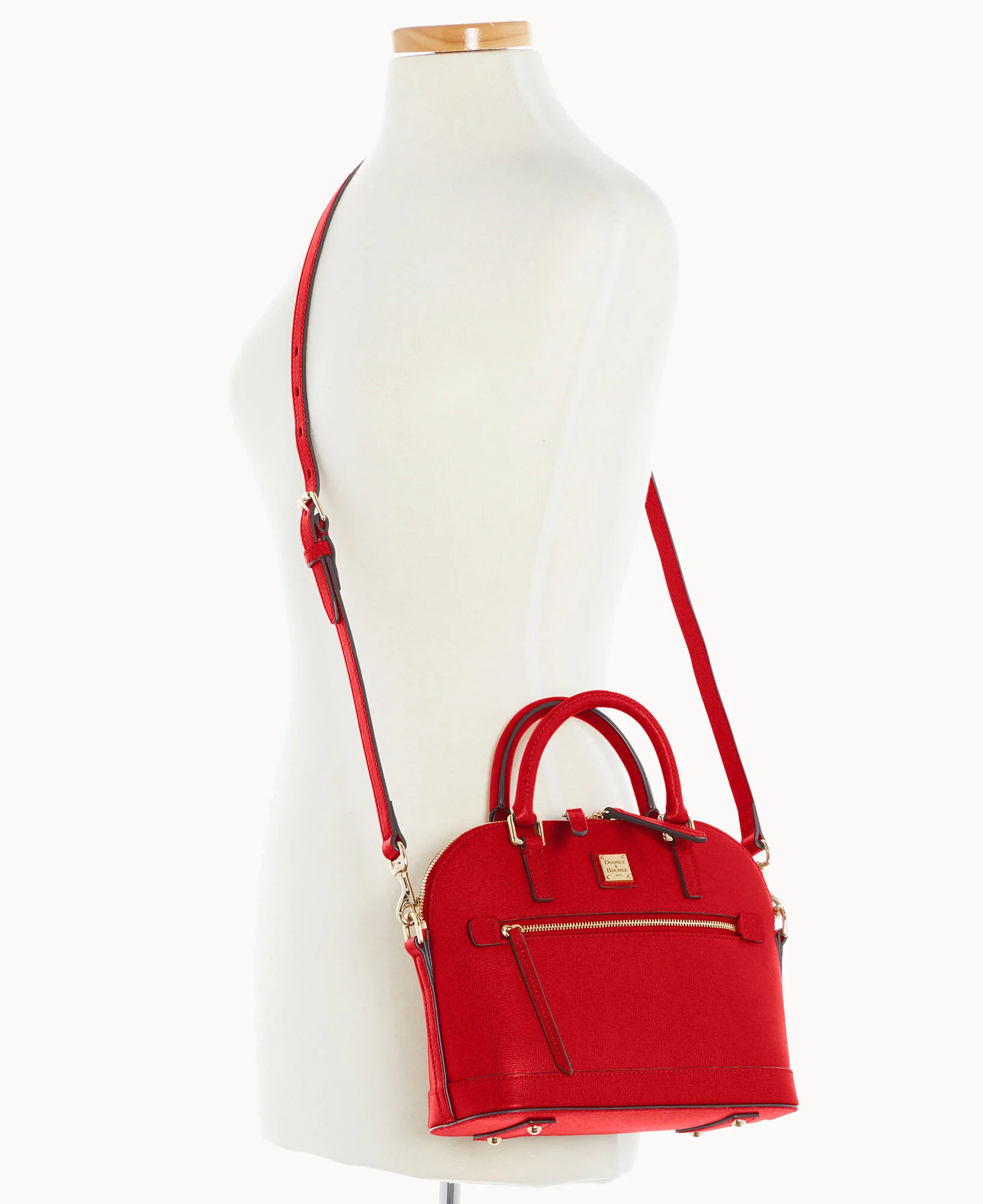 Saffiano Small Domed Zip Satchel - Image 23