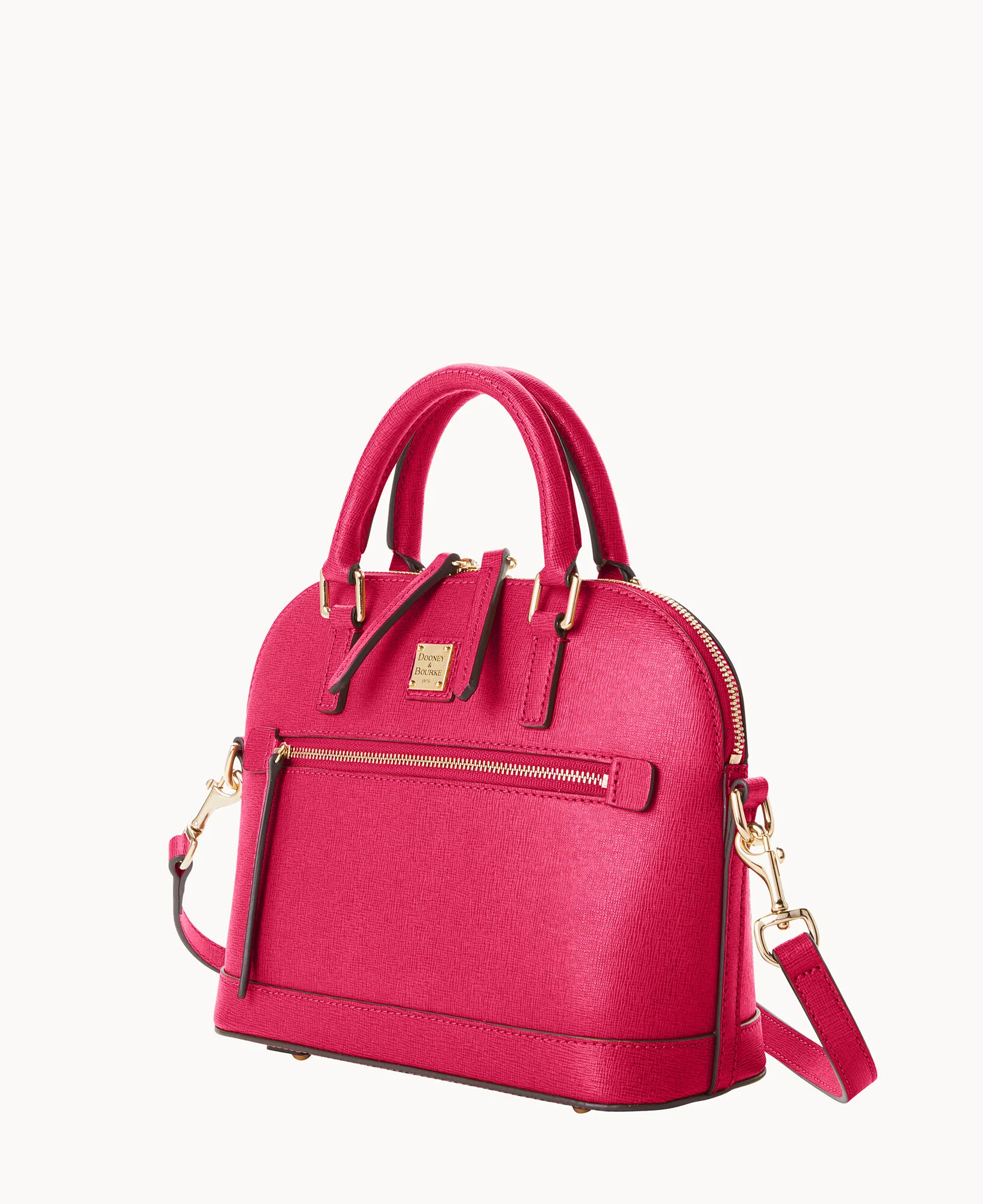 Saffiano Small Domed Zip Satchel - Image 25