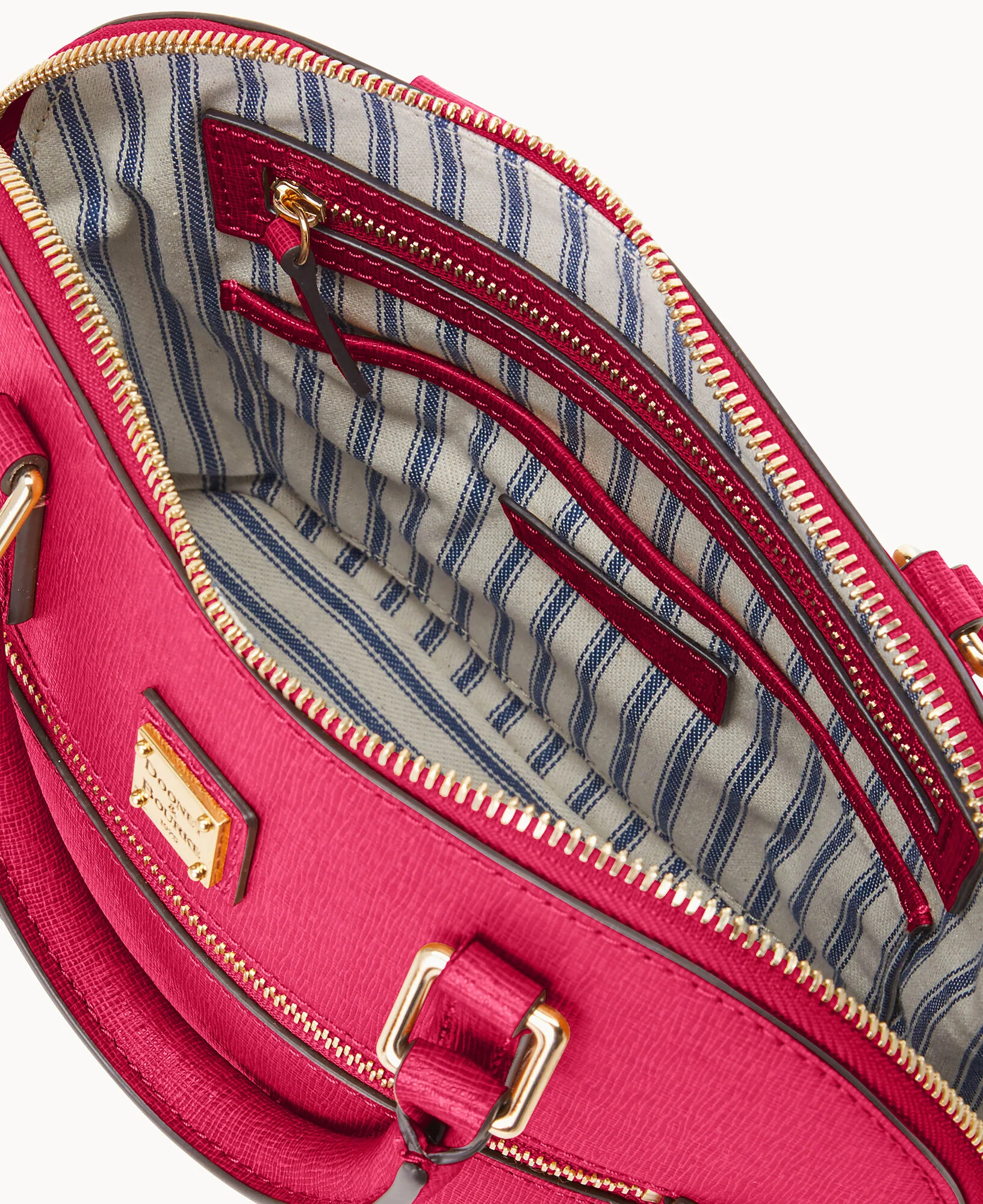 Saffiano Small Domed Zip Satchel - Image 26