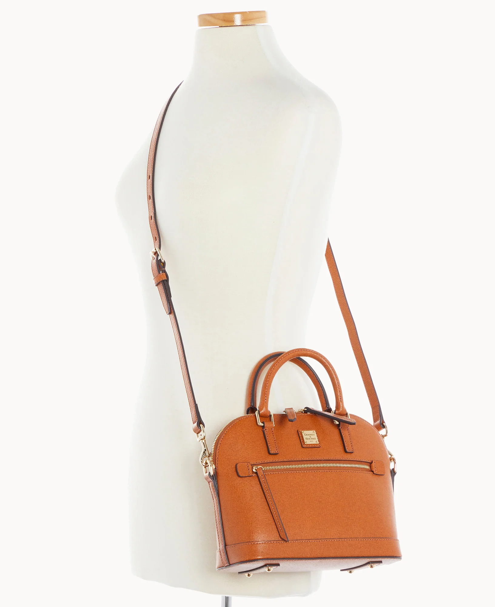 Saffiano Small Domed Zip Satchel - Image 31