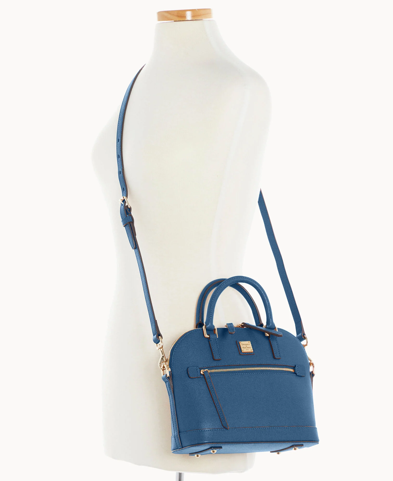 Saffiano Small Domed Zip Satchel - Image 4