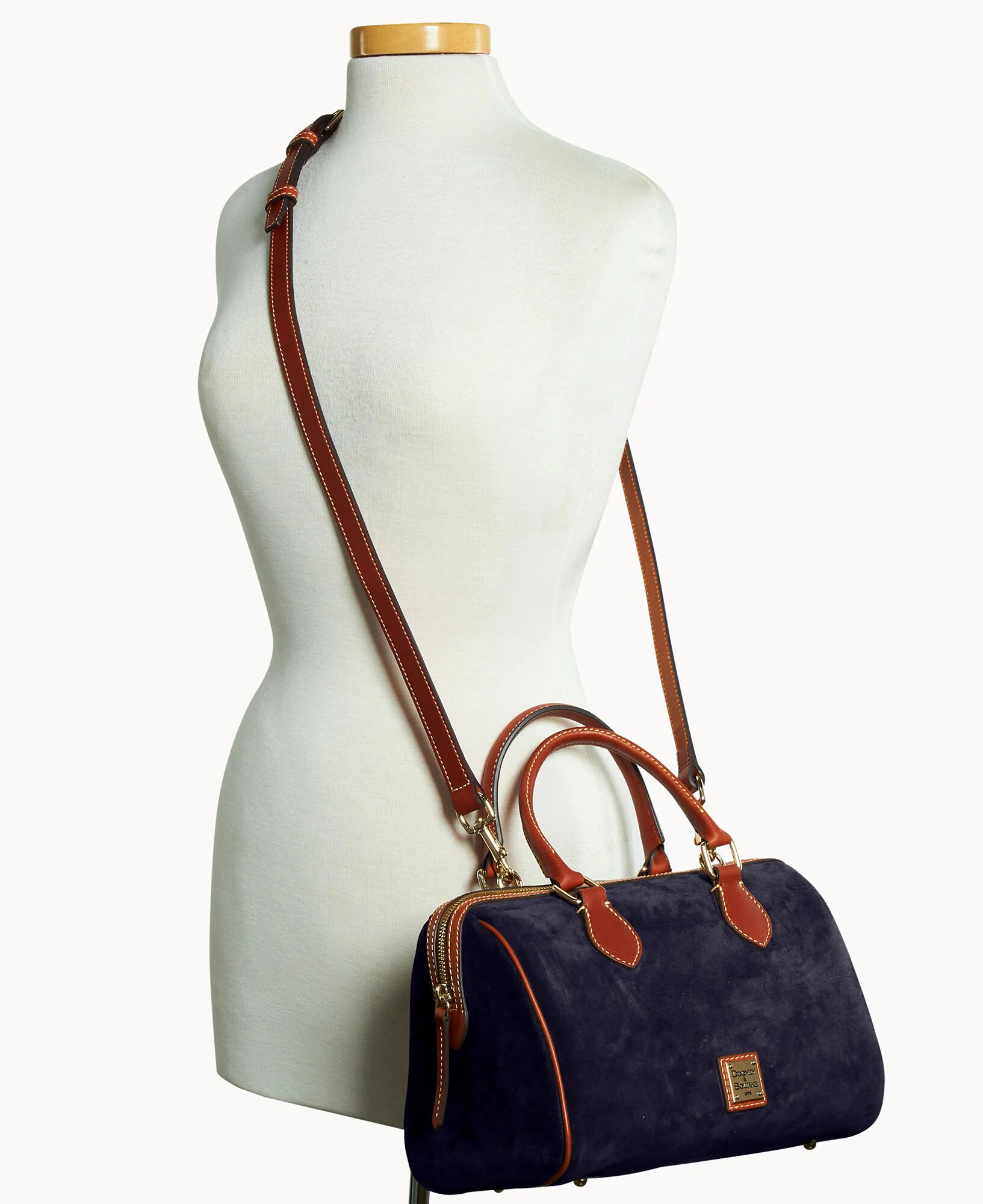 Suede Barrel Satchel - Image 20