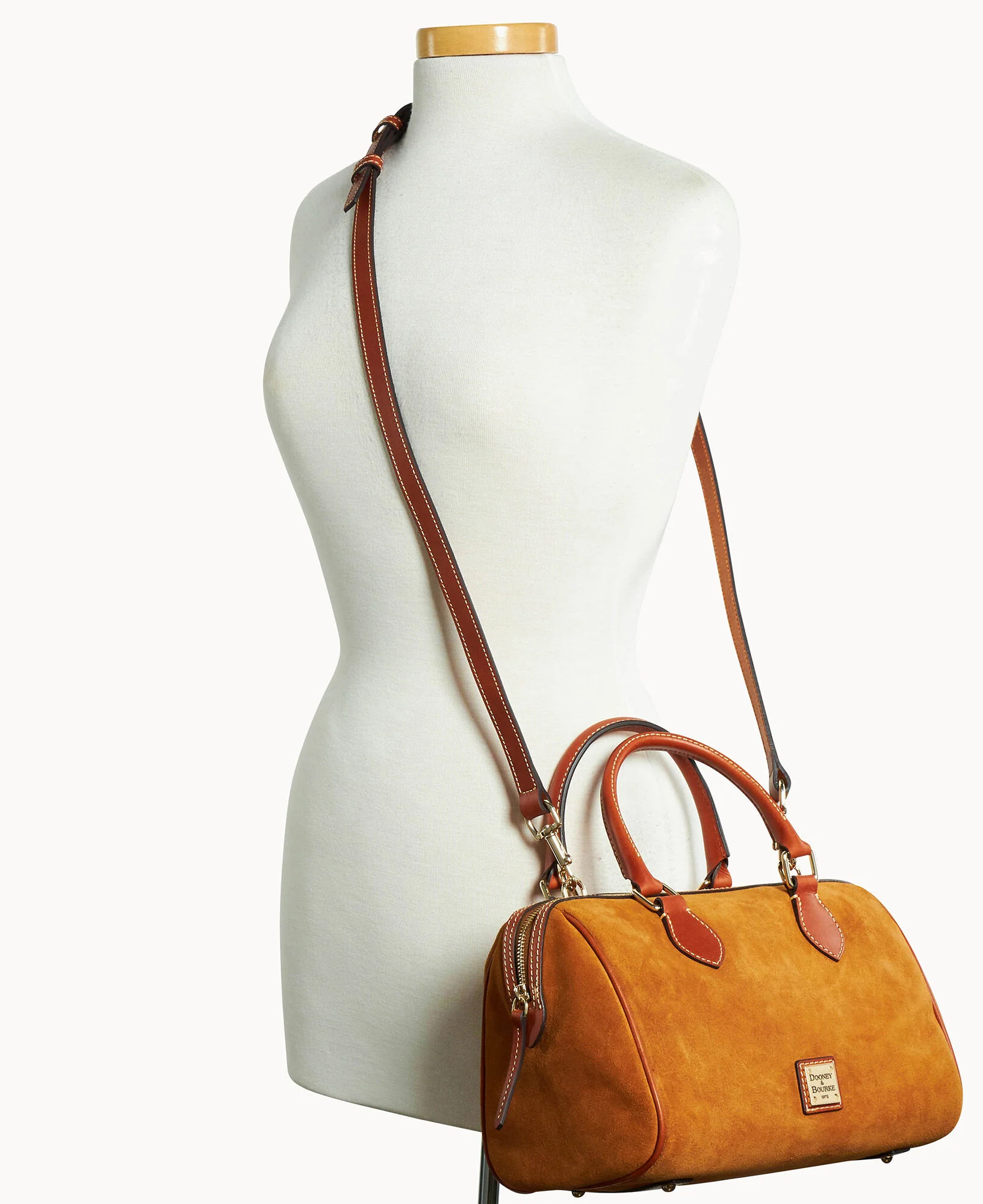 Suede Barrel Satchel - Image 8