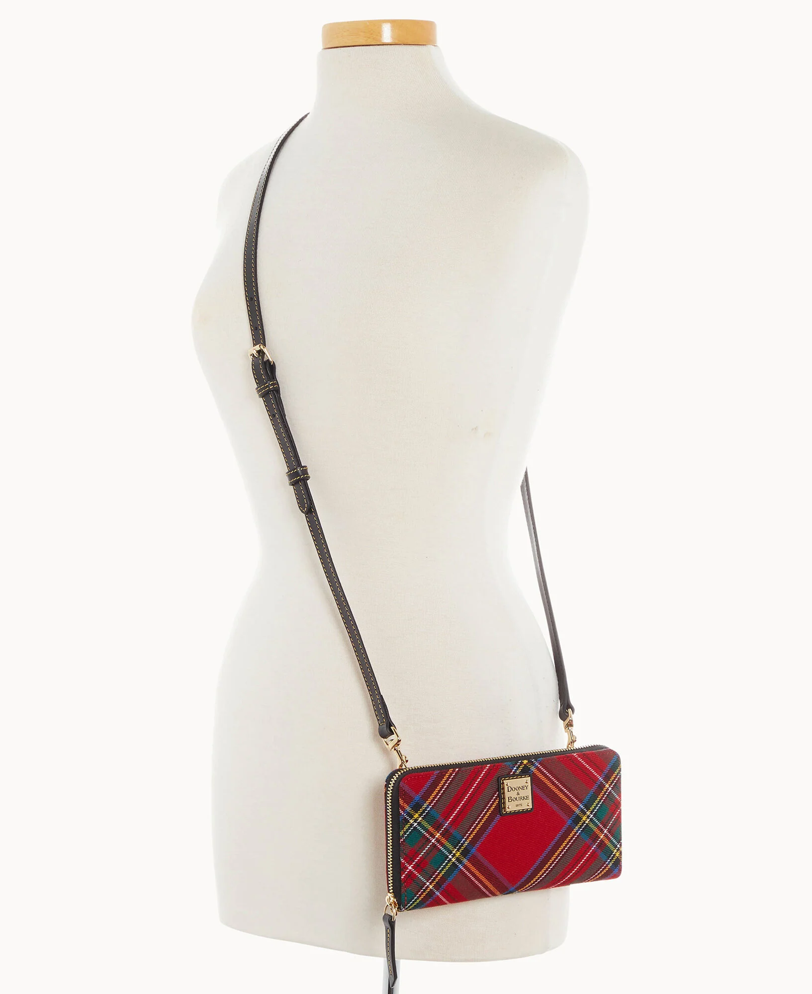 Tartan Large Zip Around Wristlet Crossbody - Image 5