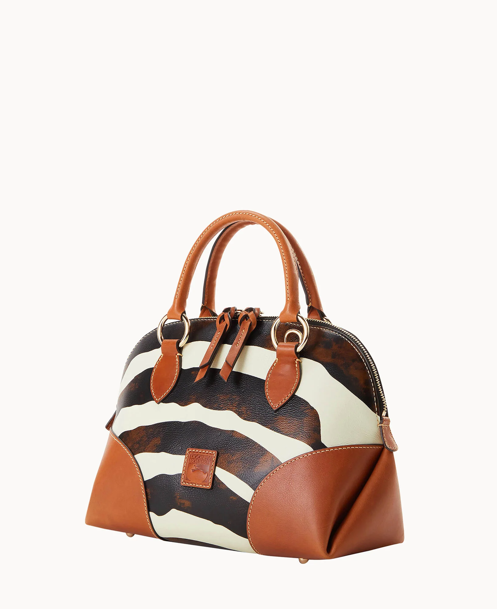 Zebra Leather Domed Satchel - Image 2