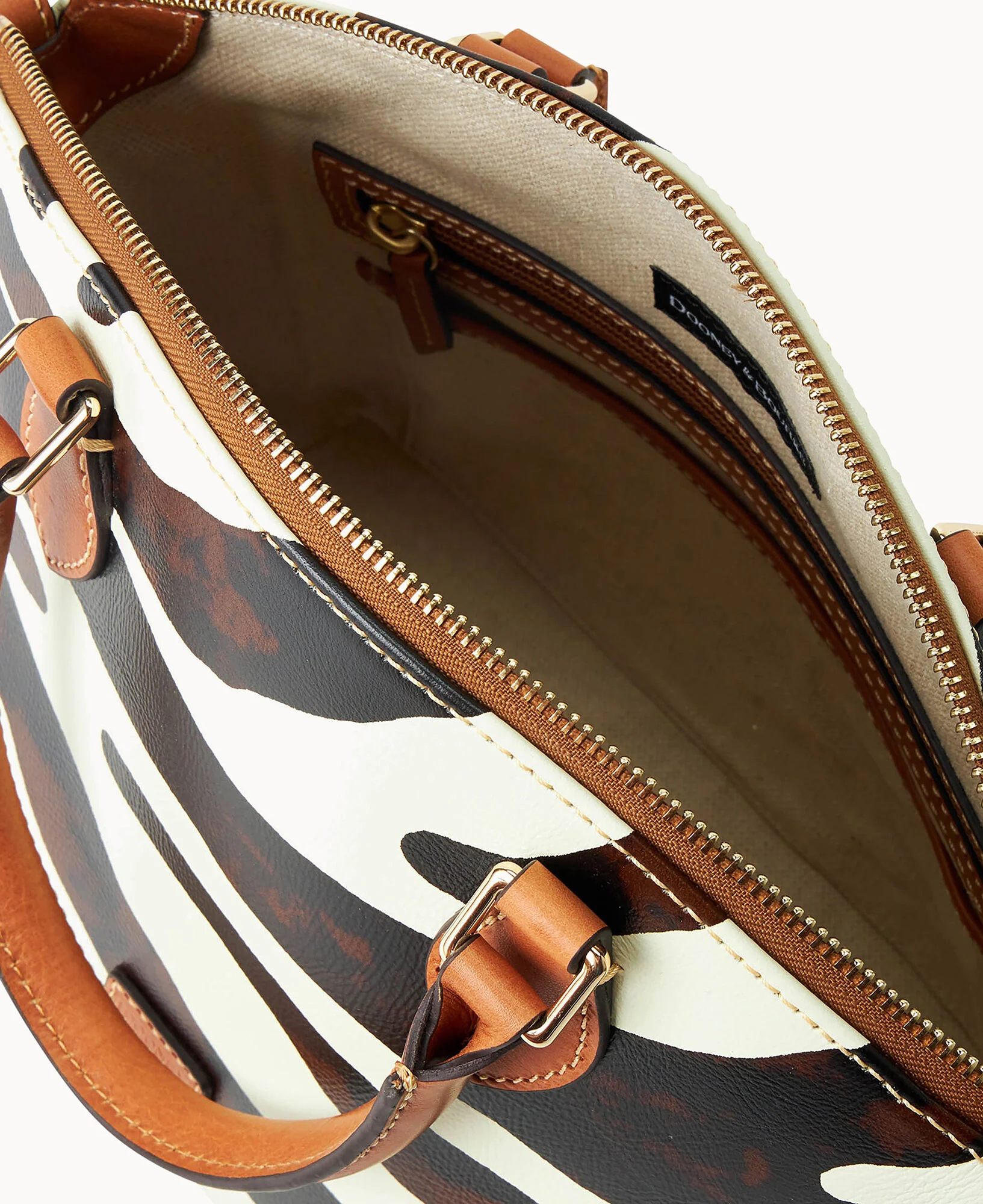 Zebra Leather Geena Satchel - Image 3