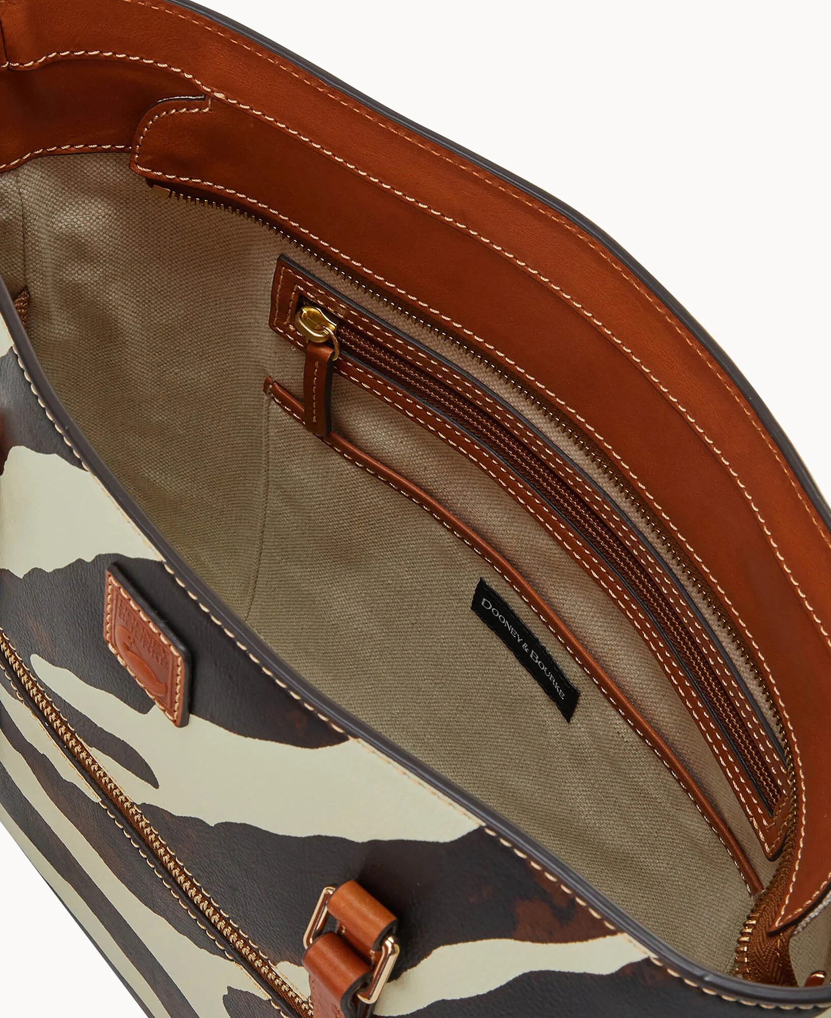 Zebra Leather Large Shopper - Image 3