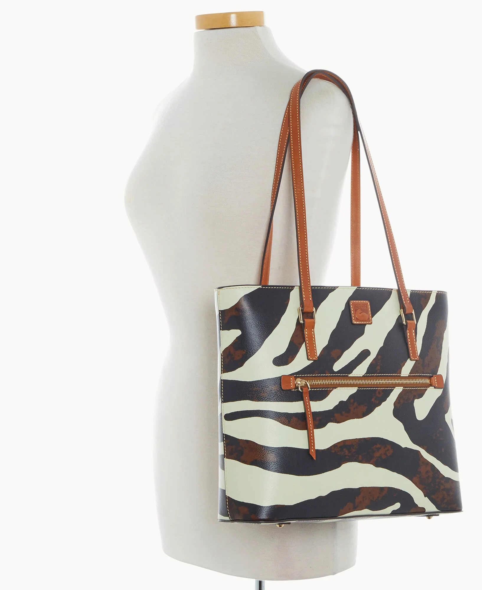 Zebra Leather Large Shopper - Image 4