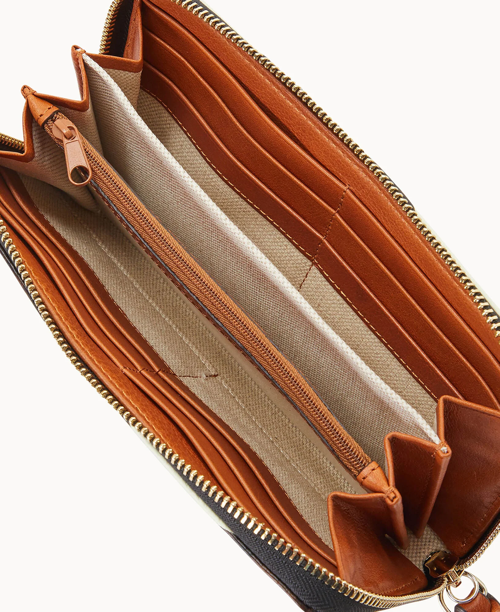 Zebra Leather Large Zip Around Wristlet - Image 3