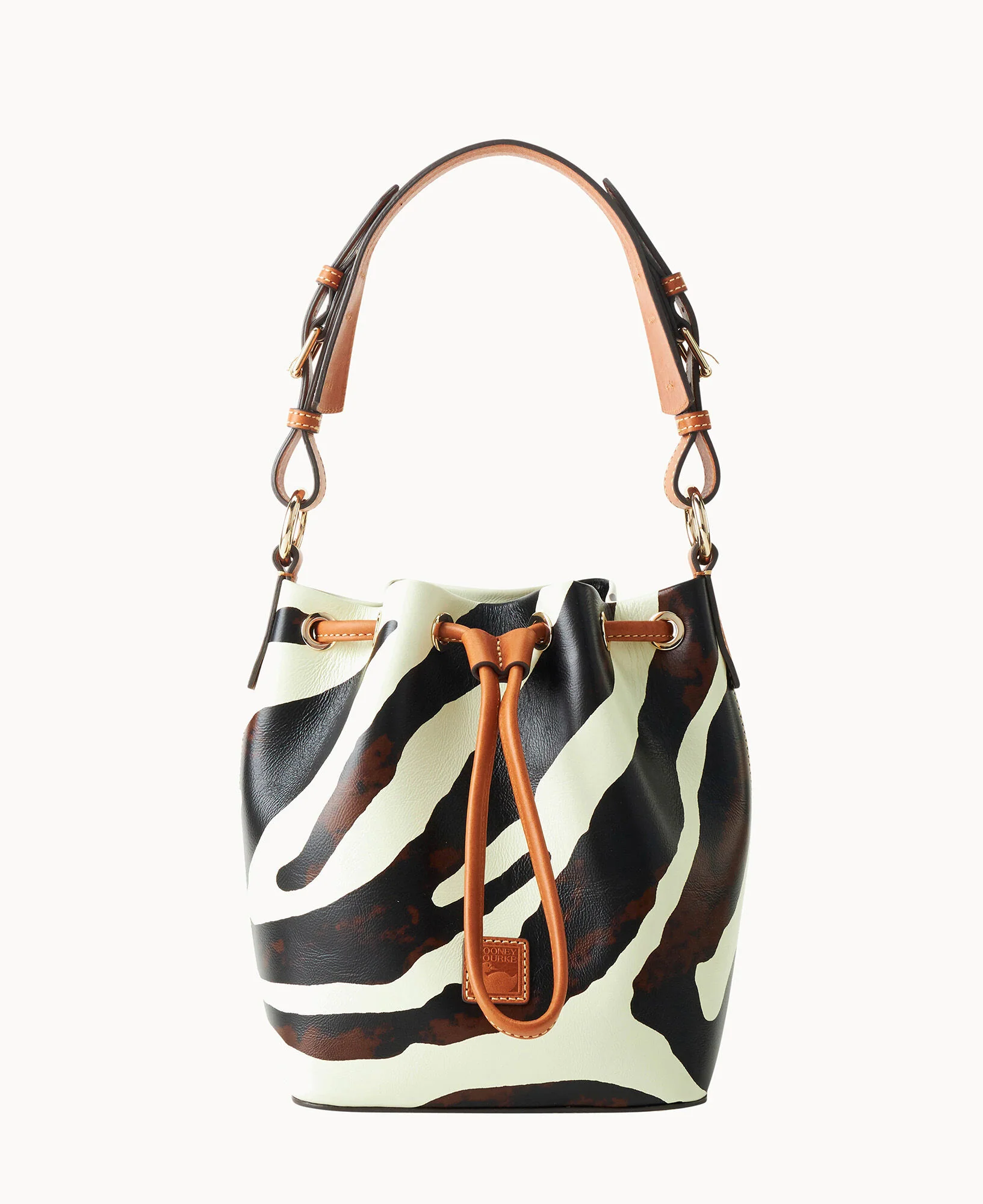 Zebra Leather Small Drawstring